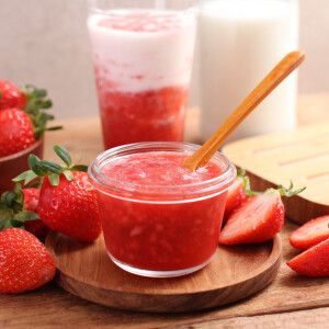 상품 이미지: 수제 딸기청 국내산 100% 과육80% 1.2kg 1팩+1팩추가증정 (총 2.4kg)