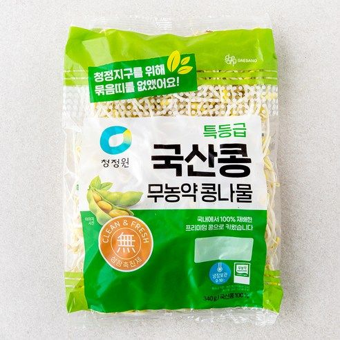 상품 이미지: 청정원 특등급 국산콩 무농약 콩나물, 340g, 1개