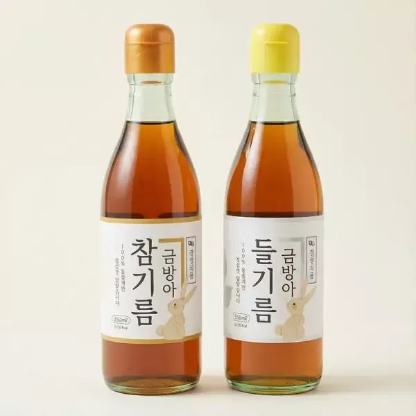 상품 이미지: 통참깨 통들깨 100% 고소한 금방아 참기름350ml+들기름350ml