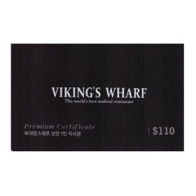 상품 이미지: 바이킹스워프 식사권/1인식사권(110달러/130달러)/최근 발행일(2026.3월)/뷔페 상품권