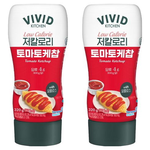 상품 이미지: 비비드키친 저칼로리 토마토케찹, 320g, 2개