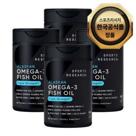 상품 이미지: 스포츠리서치 오메가3 피쉬 오일 3배 강도 소프트젤 90정 x4병