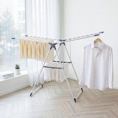 상품 이미지: 해브폼 튼튼한 대형 분체스틸 2단 접이식 빨래건조대