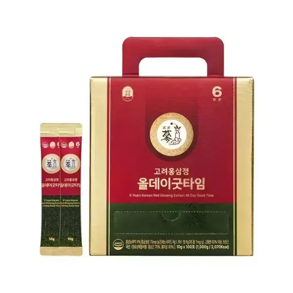 상품 이미지: 풍년보감 6년근 고려홍삼정 올데이굿타임 홍삼스틱 10g 100포 지함, 1개