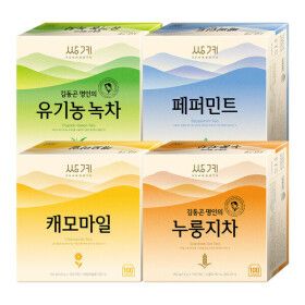 상품 이미지: 유기농녹차 외 8종 100티백X2 골라담기 (총 200티백)/캐모마일 누룽지 우엉 호박팥차