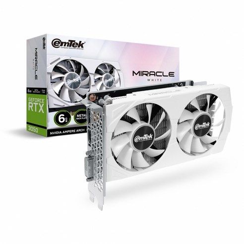 상품 이미지: 이엠텍 지포스 RTX 3050 MIRACLE WHITE D6 6GB 그래픽카드