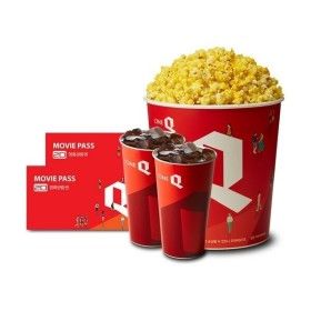 상품 이미지: (씨네Q) 2인 패키지(팝콘L1+탄산R2+관람권2매)
