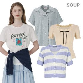 상품 이미지: (24+15%무배)최대39% 숲X비지트인뉴욕 얼리썸머 베스트 티셔츠/가디건/블라우스/원피스 외 최대할인~89%