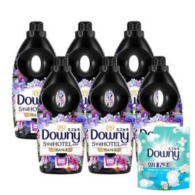 상품 이미지: 다우니 섬유유연제 향수컬렉션미스티크 1L 6개 + 실내건조 프레시클린 200ml 1개 증정
