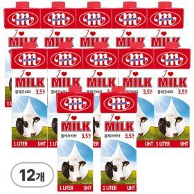 상품 이미지: 믈레코비타 폴란드 수입멸균우유 1000ml 12개