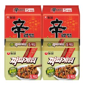 상품 이미지: 농심 신라면 10개 + 짜파게티 10개 (총 20봉)