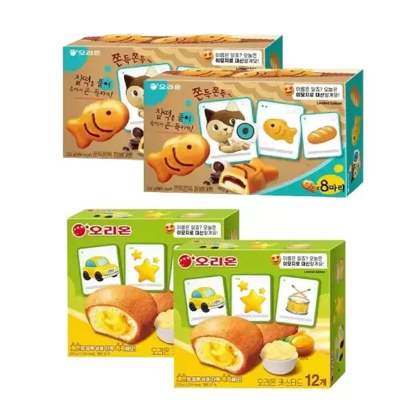 상품 이미지: 오리온 카스타드 12P(이모지 에디션), 2개 + 참붕어빵 8P(이모지 에디션), 2개