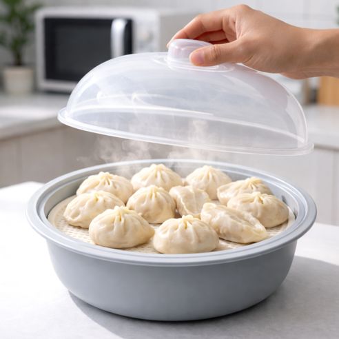 상품 이미지: 뚝땁 국산 전자레인지 찜기, 그레이, 1개