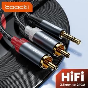 상품 이미지: Toocki RCA 오디오 케이블 3.5mm 수-2RCA 분배기 Aux 케이블 2RCA 스피커 코드 TV PC 앰프 DVD 노트북 MP3