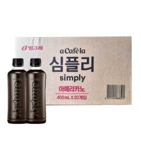 상품 이미지: 빙그레 아카페라 심플리 아메리카노 400ml x 20개 무라벨