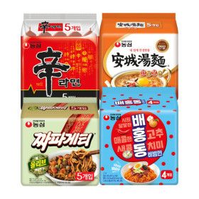 상품 이미지: 신라면 5입+ 안성탕면 5입 + 짜파게티 5입 + 배홍동 4입 (총 19봉)