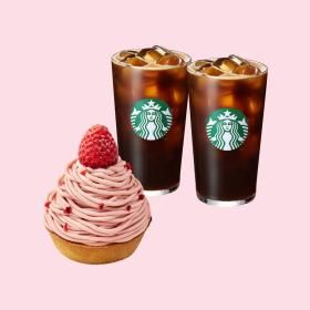 상품 이미지: (스타벅스) 아이스 카페 아메리카노 T 2잔 + 딸기 쏙 몽블랑 케이크