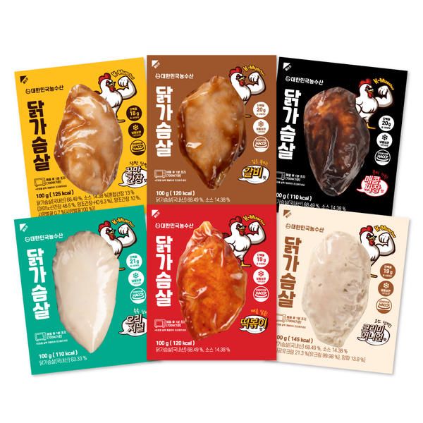 상품 이미지: [내일도착]촉촉한 통 닭가슴살 6종 12입/오리지널/크리미어니언/떡볶이/꿀맛간장/매콤짜장/갈비