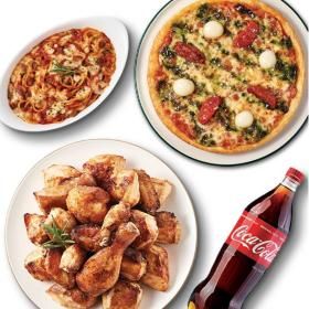 상품 이미지: (굽네치킨) 오리지널+바질토마토피자(8인치)+볼로네제+콜라1.25L