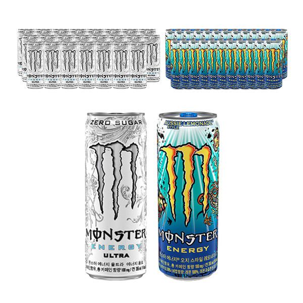 상품 이미지: 몬스터 에너지 울트라, 355ml, 24개 + 몬스터 에너지 오지스타일 레모네이드, 355ml, 24개