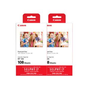 상품 이미지: 캐논 RP-108 셀피 전용인화지x2 (216매) ok 포토프린터용 인화용지 + 카트리지 포함 / SELPHY 시리즈 전용