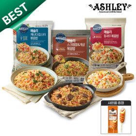 상품 이미지: 애슐리 시그니처 볶음밥 세트 (랍스타 + 통새우 + 갈릭스테이크) 4인분 3팩 총 12인분+사은품 애슐리 핫도그