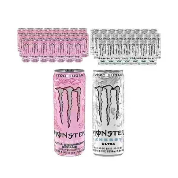상품 이미지: 몬스터 에너지 울트라 355ml, 24개 + 몬스터 에너지 스트로베리 드림즈 355ml, 24개