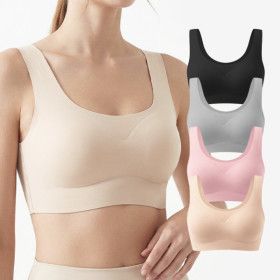 상품 이미지: (10+15%)(4개세트) 컴포트 런닝형 브라탑 노라인 노와이어 스포츠브라 무봉제 이너웨어