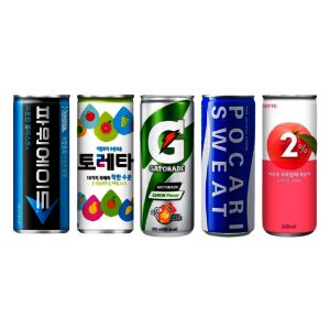 상품 이미지: 240ml 이온음료 캔 5종 6캔씩 / 게토레이 + 포카리 + 토레타 + 이프로 부족할때 + 파워에이드 / 총 30캔