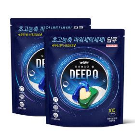 상품 이미지: 딥큐 3in1 오션브리즈 100개+100개 캡슐세제 실내건조 고농축 세탁 세제
