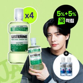 상품 이미지: (5% + 5% 적립) 리스테린 내추럴 그린티 750ml 4개 + 토탈케어 캐비티케어 마일드 100ml 2개 증정