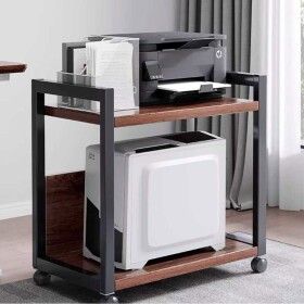 상품 이미지: 선반 받침대 본체 이동식 컴퓨터 수납 프린터 바퀴 거치대 PC
