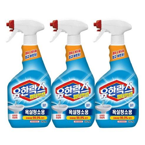 상품 이미지: 유한락스 멀티액션 욕실청소용 세정제, 510ml, 3개