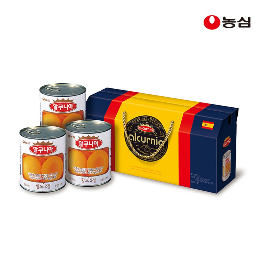 상품 이미지: 농심 알쿠니아 황도 선물세트 3호 (840g X 3개)