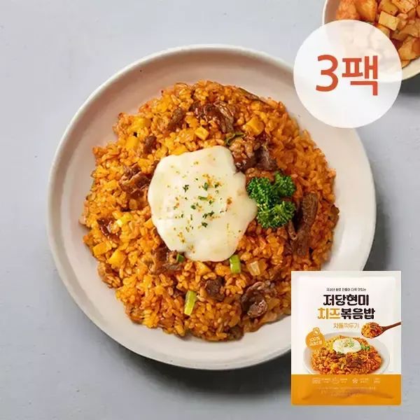 상품 이미지: [아임닭] new 저당 현미치즈볶음밥 차돌깍두기 195g 3팩