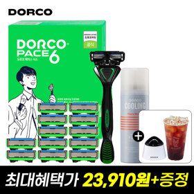 상품 이미지: (절삭력 끝판왕 K-면도기) 도루코 페이스6 면도기 풀세트 2호 +증정(스탠드+메가커피)/호환가능