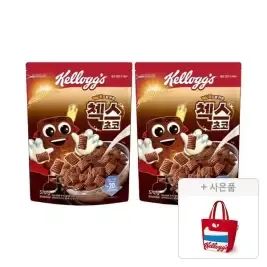 상품 이미지: 켈로그 오곡 첵스초코 570g, 2개+증정(리유저블백 빨강, 1개)