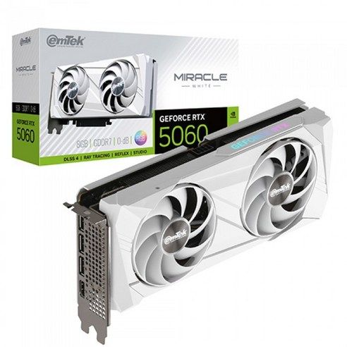 상품 이미지: NVIDIA 지포스 RTX 5060 MIRACLE WHITE D7 8GB 이엠텍 그래픽카드 VGA