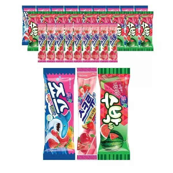 상품 이미지: [슈팅냉동] 롯데웰푸드 죠스바 80ml, 10개 + 스크류바 80ml, 10개  + 수박바 80ml, 10개