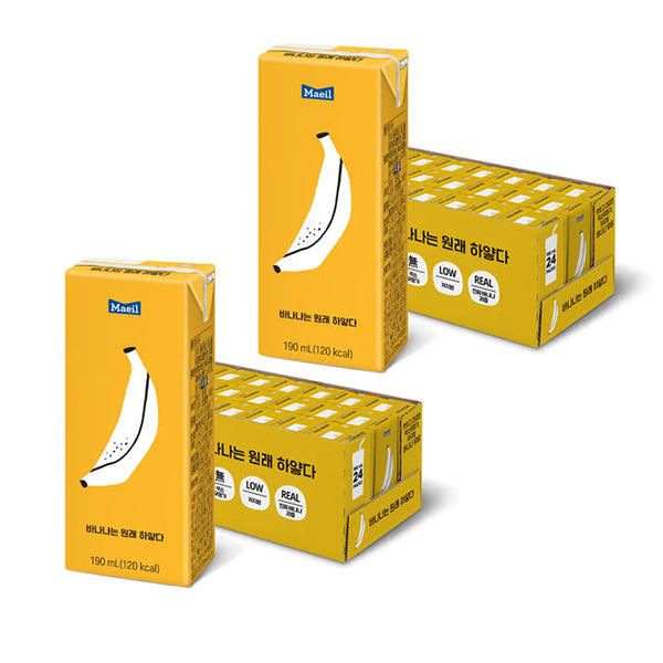 상품 이미지: 매일유업 바나나는 하얗다, 190ml, 48개