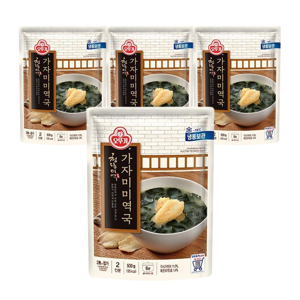 상품 이미지: 오뚜기 청담미역 가자미미역국 500g, 4개