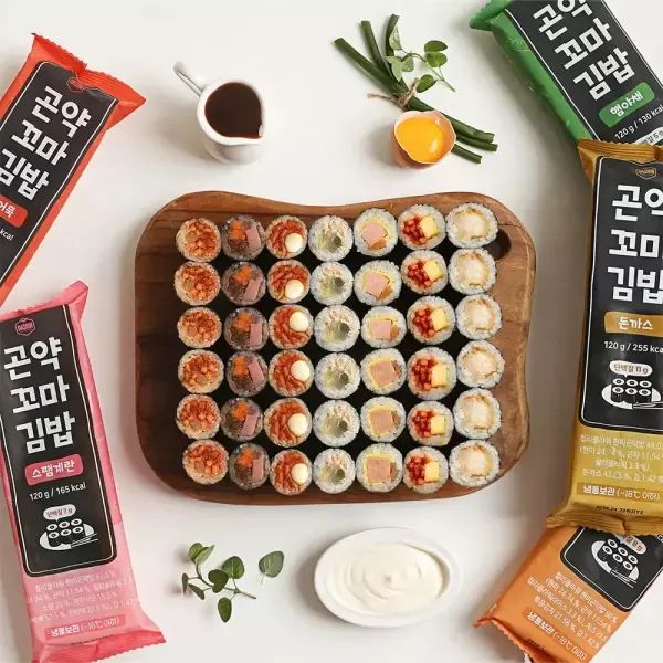 상품 이미지: [다신샵] 탄수화물저감특허 곤약꼬마김밥 5+5팩 / 컬리플라워 곤약현미밥