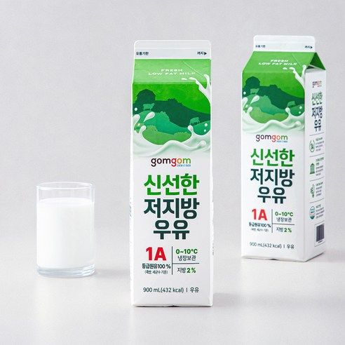 상품 이미지: 곰곰 신선한 저지방우유, 900ml, 2개