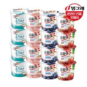 상품 이미지: 빙그레 요플레홈 4종 180g 16개 골라담기 /딸기/복숭아/플레인/블루베리/요거트