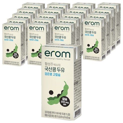 상품 이미지: 이롬 황성주 박사의 국산콩 두유 검은콩 고칼슘, 190ml, 20개