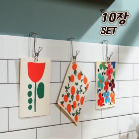 상품 이미지: (단하루특가+사음품증정) 셀룰로오스행주 주방행주 독일 스웨덴 생분해성 10장 세트 + 스텐고리 사은품 증정