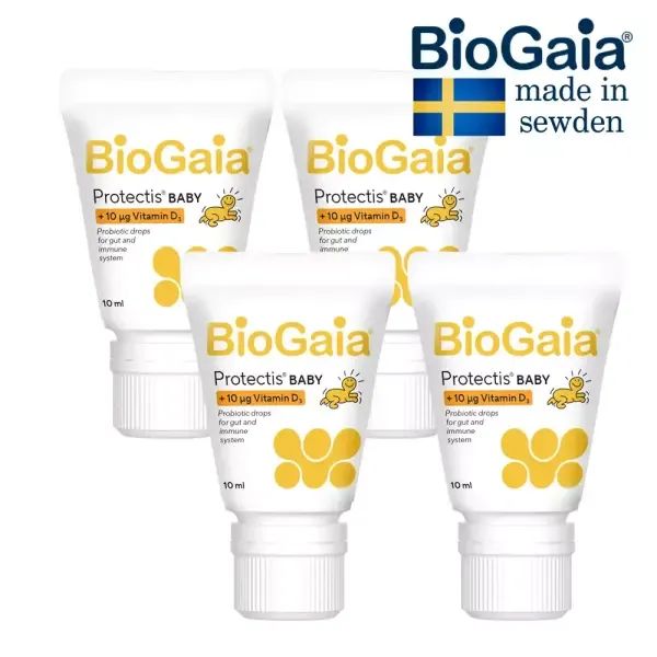 상품 이미지: 해외[예약구매] 바이오가이아 아기 유산균 비타민D3 프로텍티스 이지드롭 베이비드롭 biogaia 10ml 4개