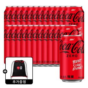 상품 이미지: 코카콜라제로 350ml 24캔 +(증정)코카-콜라 포터블 슈즈백
