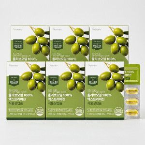 상품 이미지: 올리브오일 100% 엑스트라버진 식물성 캡슐 30캡슐 6박스 저온압착 올리브 올리브유 캡슐