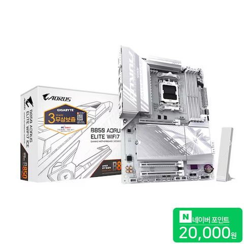 상품 이미지: GIGABYTE B850 AORUS ELITE WIFI7 ICE AMD 메인보드 MOTHERBOARD 피씨디렉트